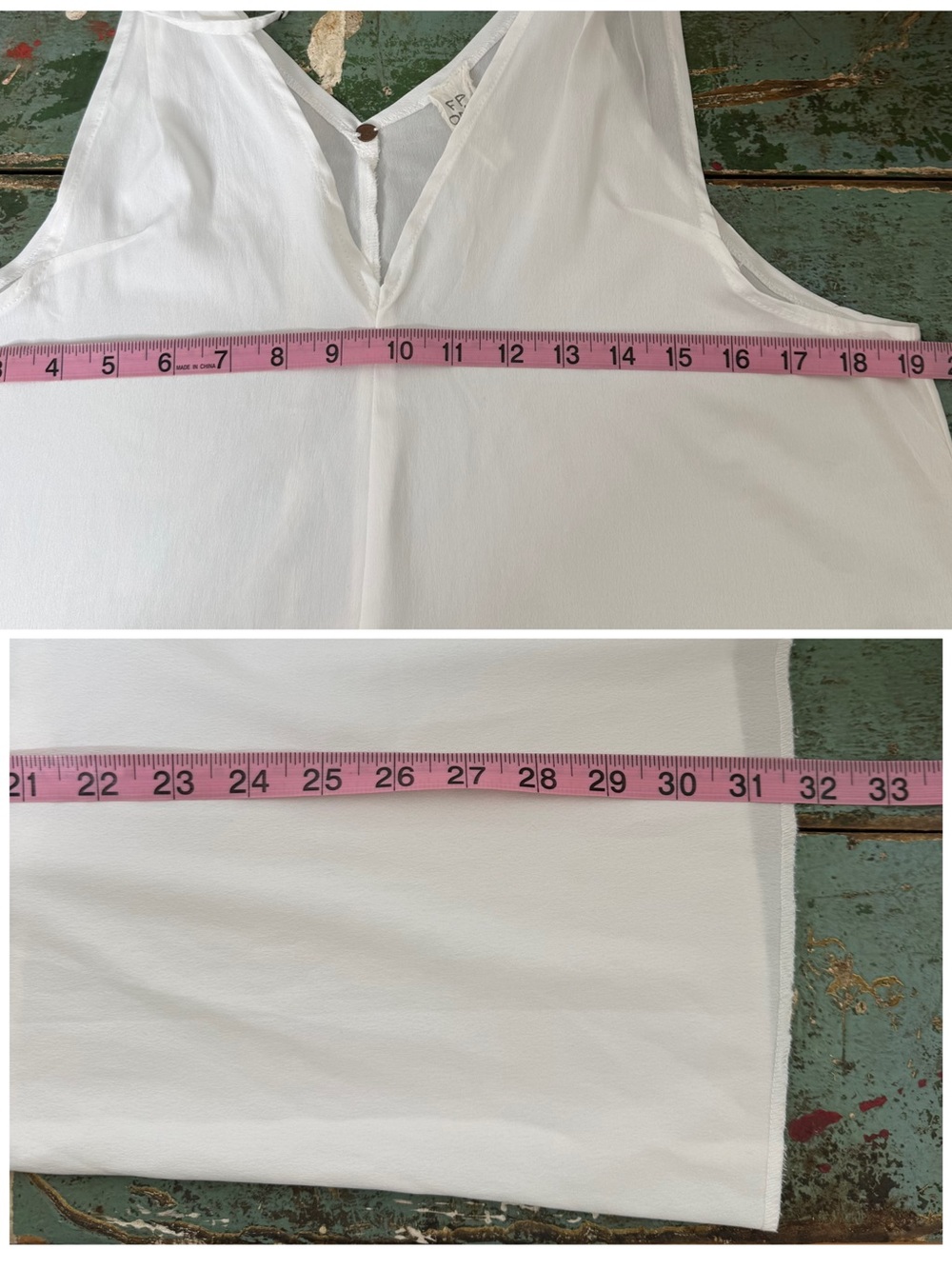 Free People FP One White Slip Cami Tunic Dress L Made in India Sheer Deep V Neck - Picture 16 of 16